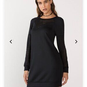 Fabletics Black Tilly L/S Mini Neoprene Dress Long Sleeves Cutout - NWT size XL